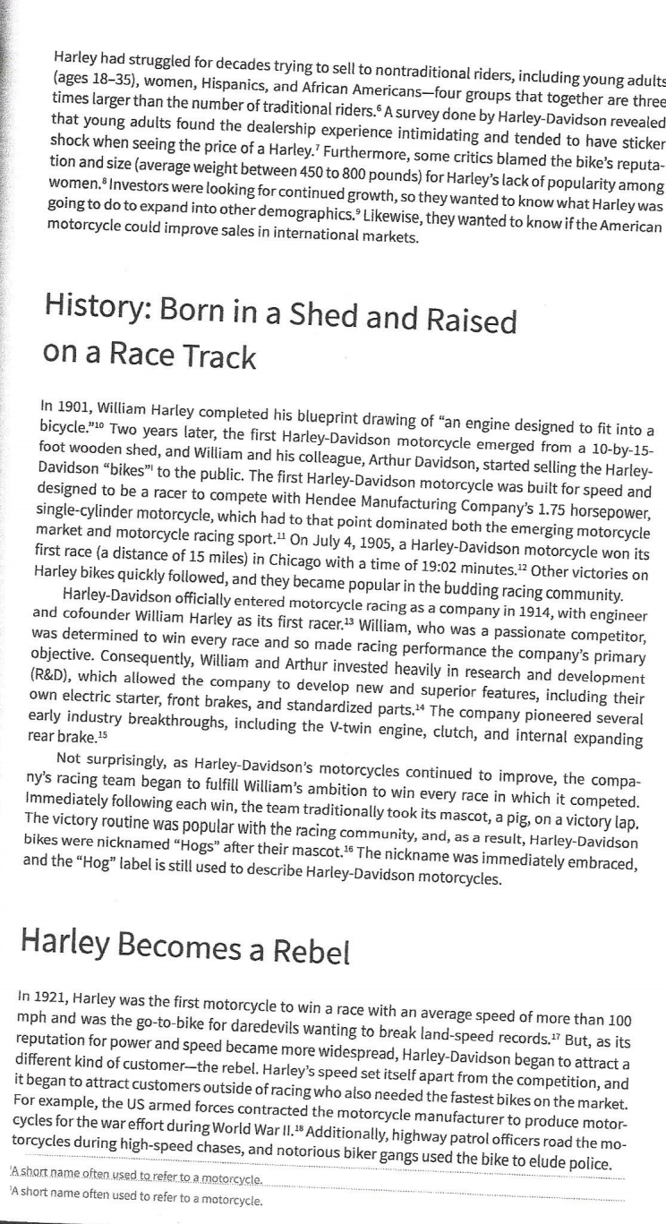 Read the Harley Davidson case for background