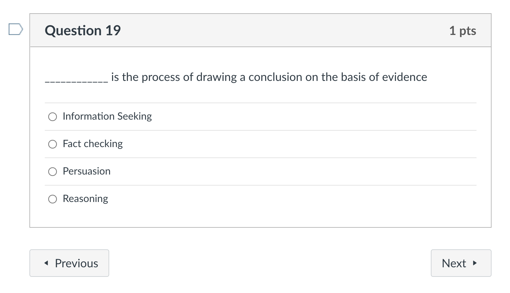 Question 11 1 pts Which organizational pattern is