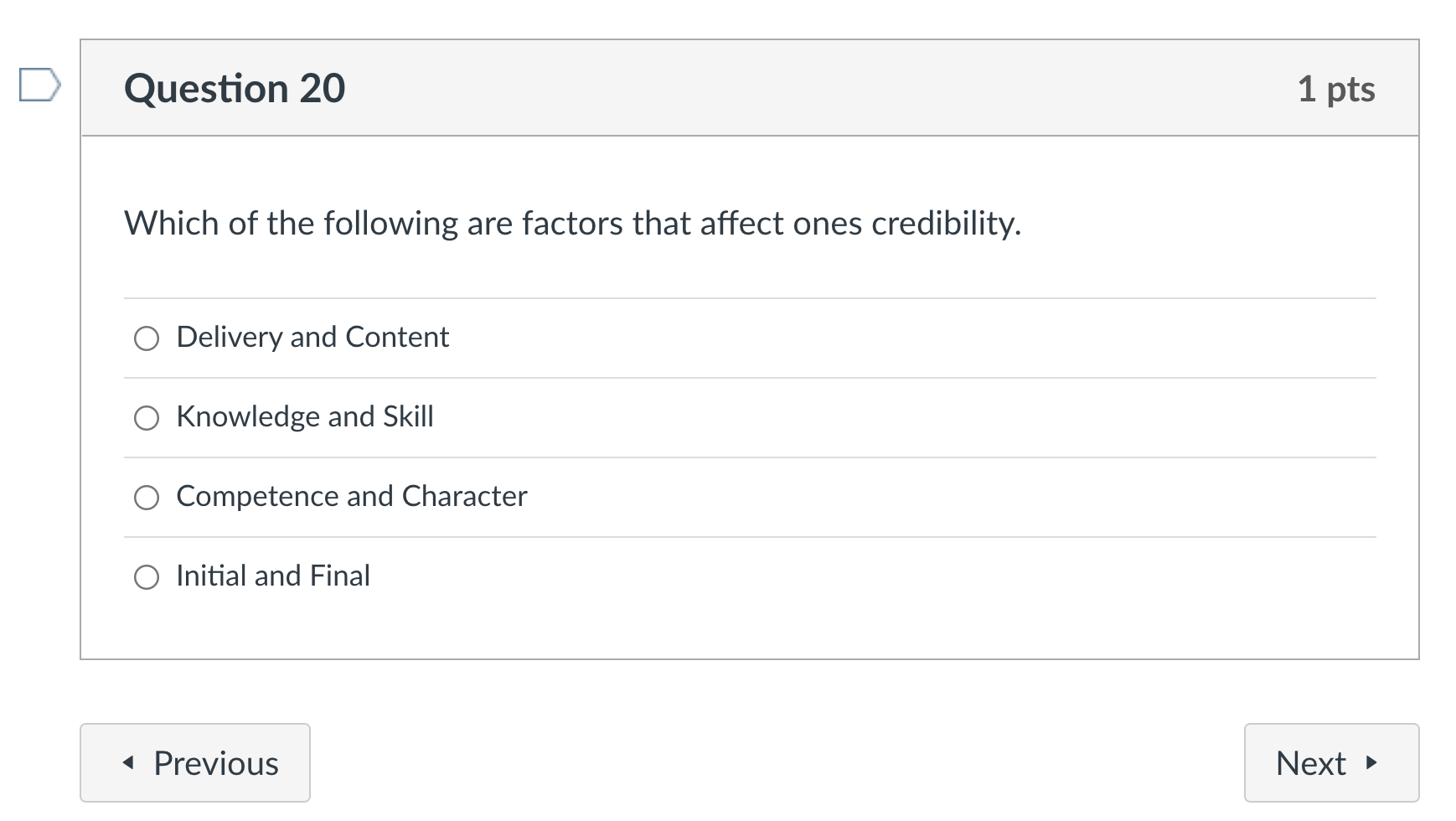Question 11 1 pts Which organizational pattern is
