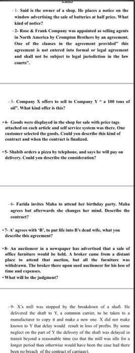 -1- Said is the owner of a shop. He places a