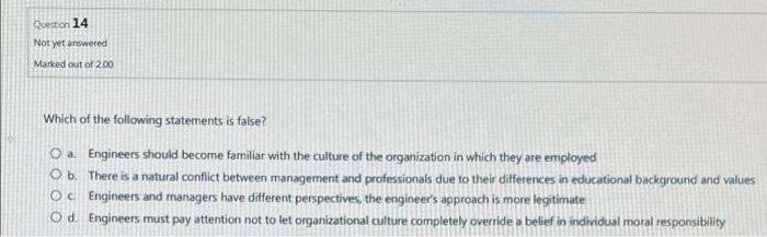 Question 12 Not yet answered Marked out of 200