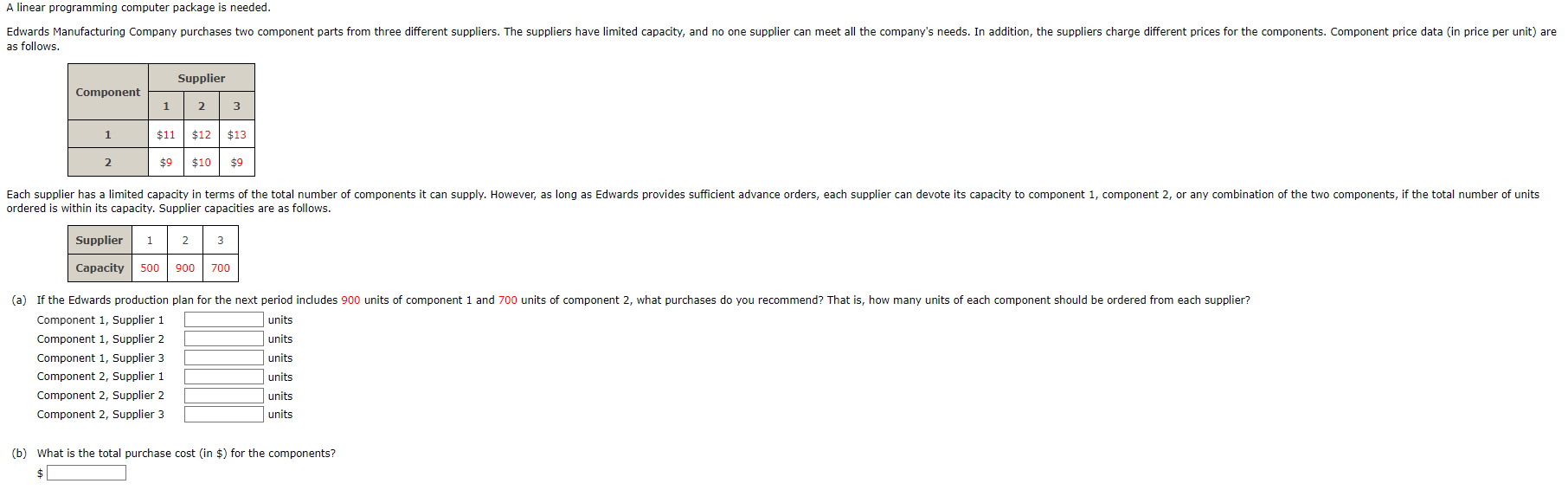 as follows. ordered is within its capacity.