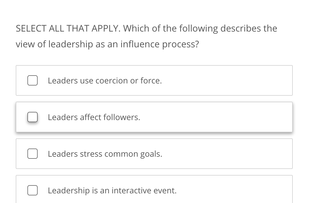 SELECT ALL THAT APPLY. Which of the following