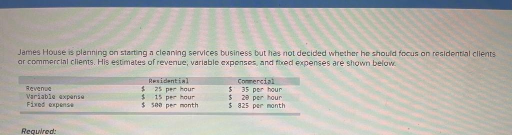 3. Assume that James decides to focus on