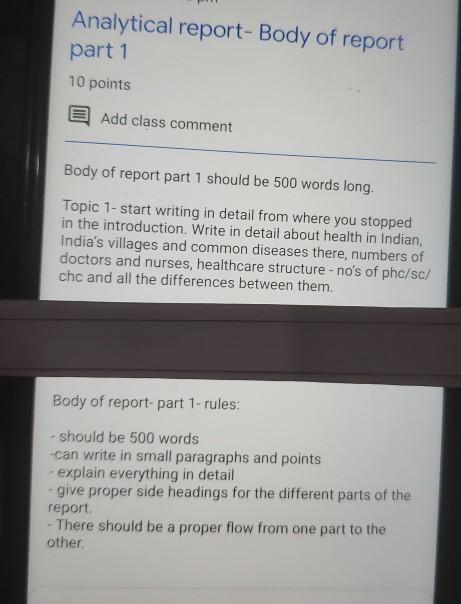 please answer this analytical report in proper