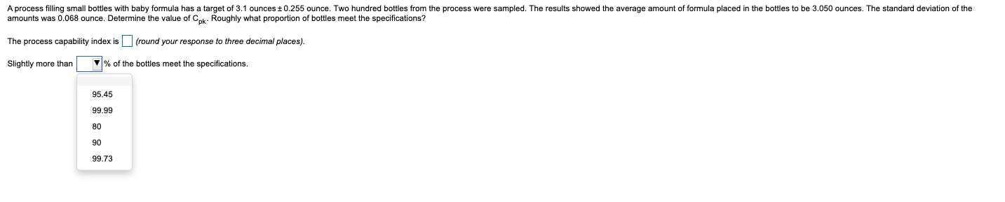 A process filling small bottles with baby formula