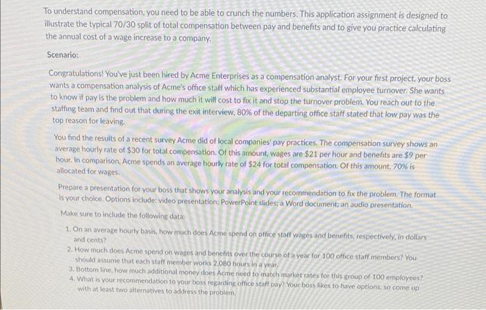 To understand compensation, you need to be able