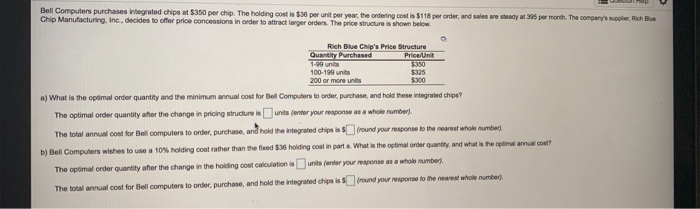 Bell Computers purchases integrated chips at $350