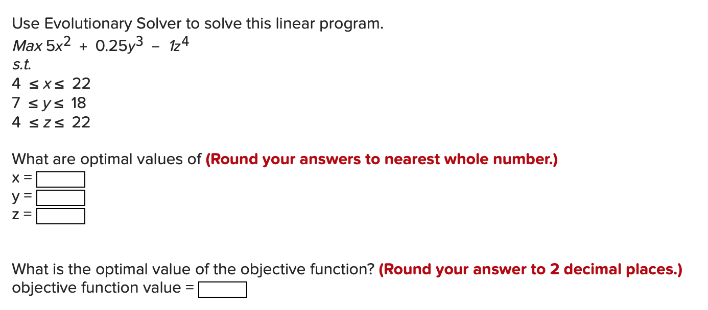 Use Evolutionary Solver to solve this linear