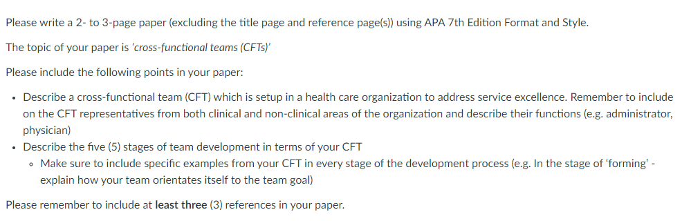 Please write a 2- to 3-page paper (excluding the