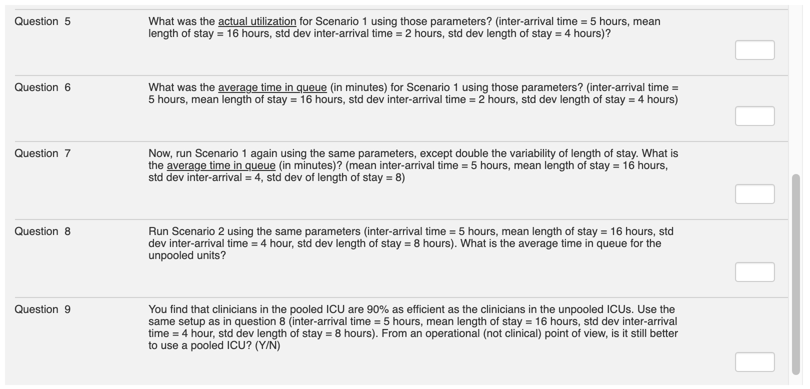 Question 5 What was the actual utilization for