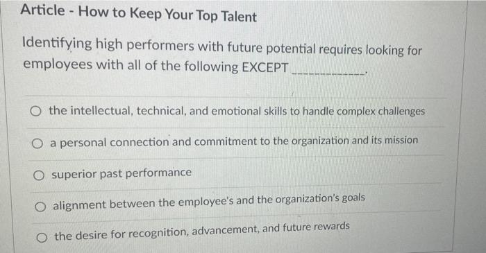 Article - How to Keep Your Top Talent Identifying