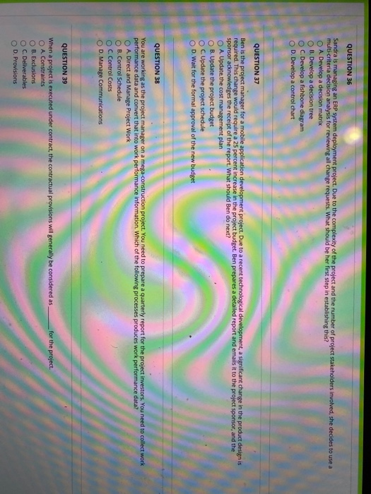 QUESTION 36 Sandra is managing an ERP system