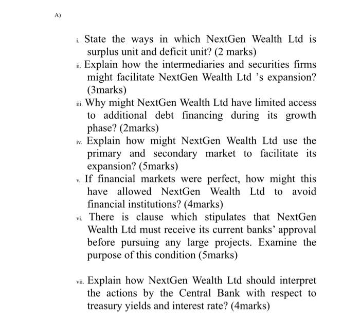 PART A (25 marks) NextGen Wealth Ltd is a large