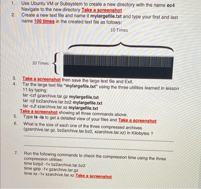 question 6 & 8 only 1. Use Ubuntu VM or Subsystem