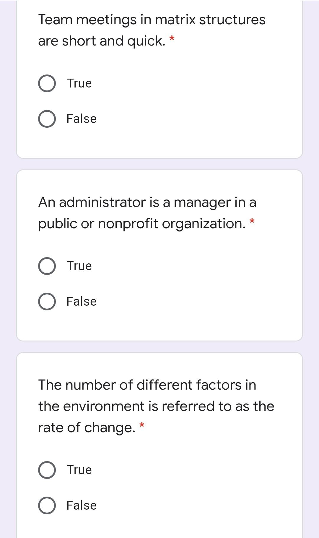 Team meetings in matrix structures are short and