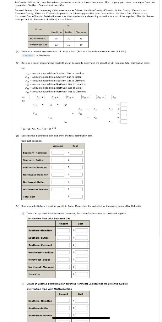 Northwest Gas 12 15 19 (a) Develop a network