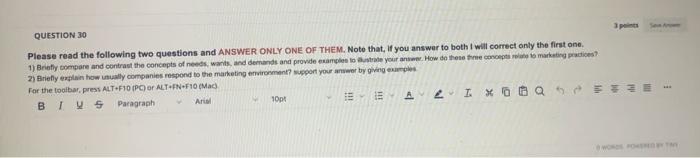 QUESTION 30 Please read the following two