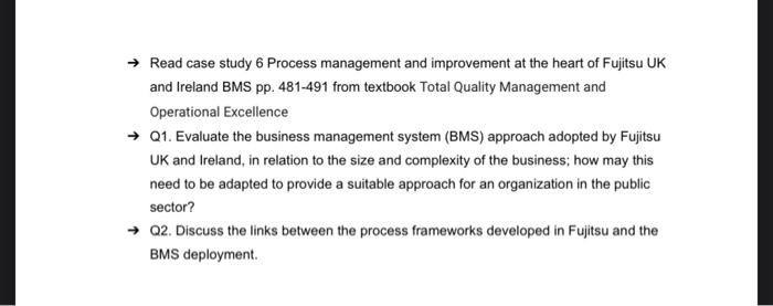 Read case study 6 Process management and