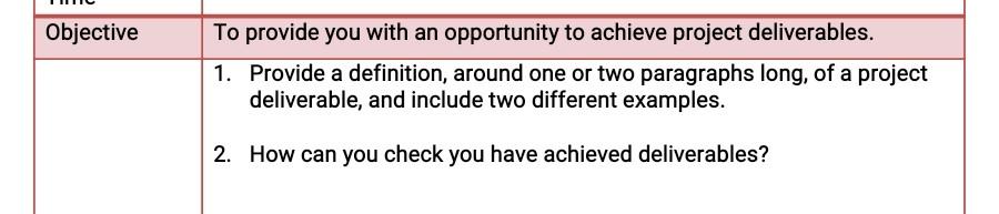 Objective To provide you with an opportunity to