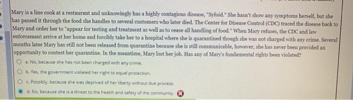 Mary is a line cook at a restaurant and