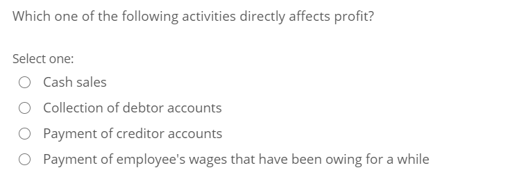 Which one of the following activities directly