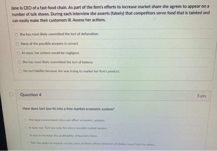 Jane Is CEO of a fast-food chain. As part of the