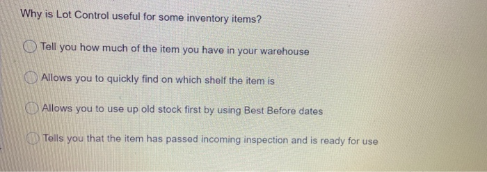 Why is Lot Control useful for some inventory