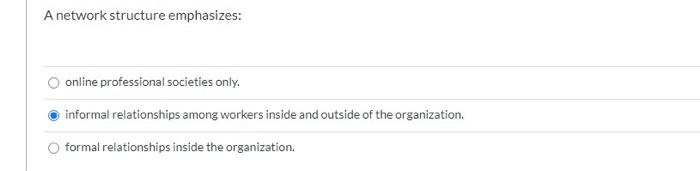 A network structure emphasizes: online