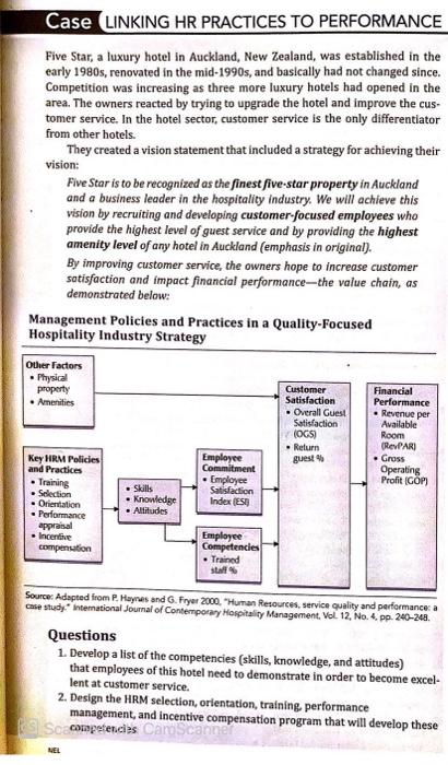 this case study is for HR planning two questions