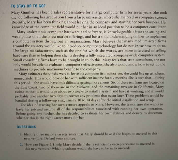 ANSWER QUESTION 1 & explain if she should: 1.