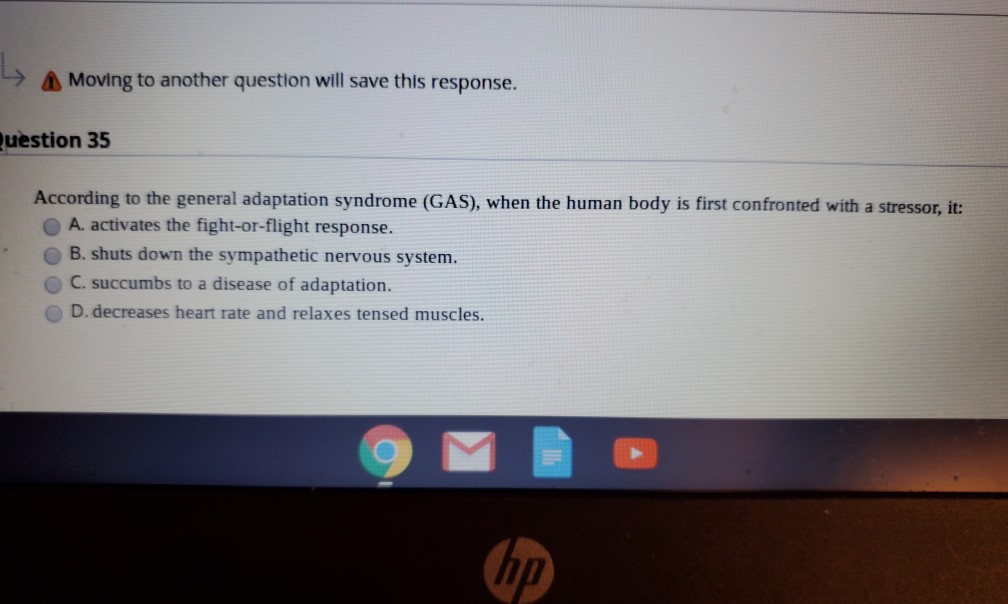 > A Moving to another question will save this