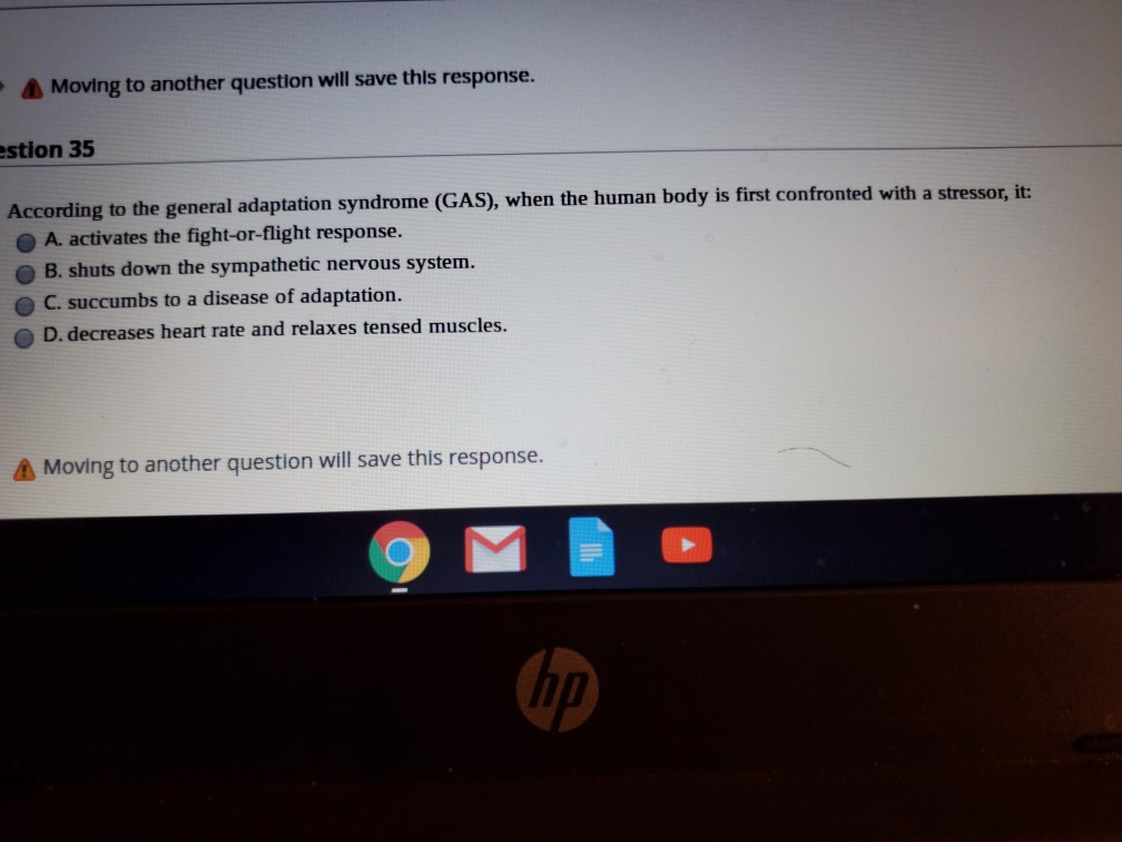 Moving to another question will save this