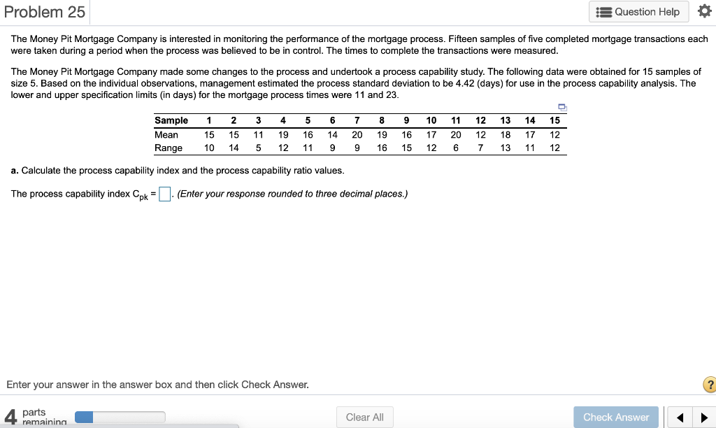 Problem 25 :s Question Help o The Money Pit