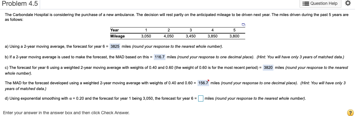 Problem 4.5 e Question Help The Carbondale