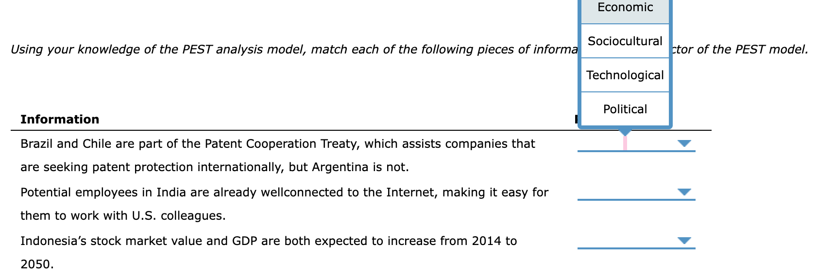 Answer options are the same for each, please