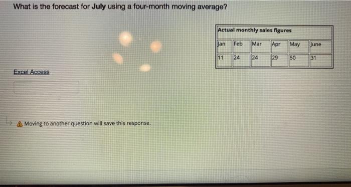 What is the forecast for July using a four-month
