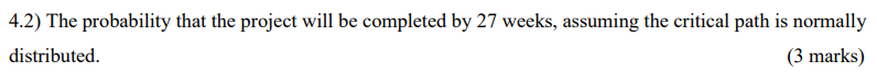 Question 4 (10 marks) In order to complete a