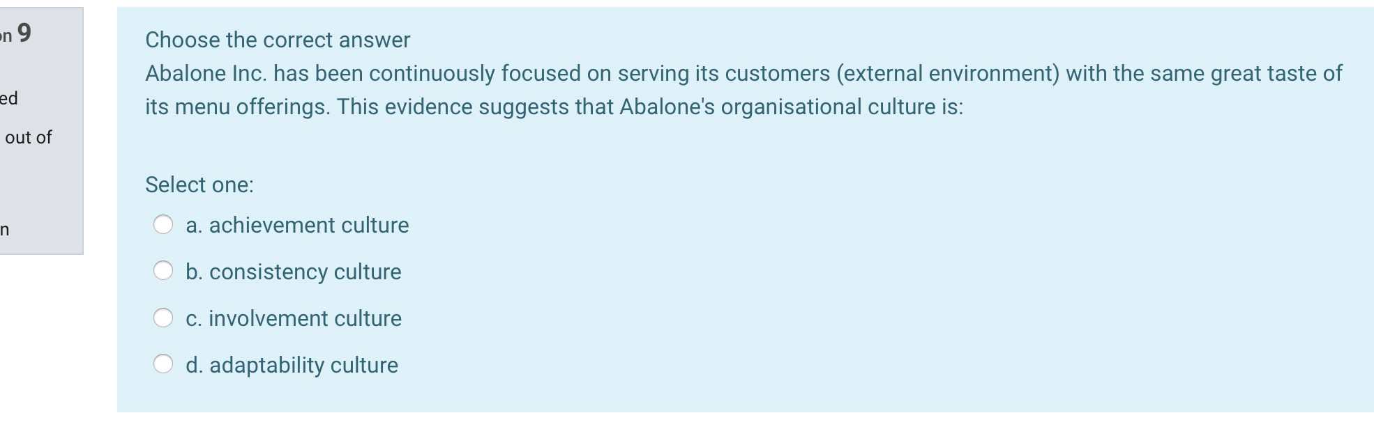 on 9 Choose the correct answer Abalone Inc. has