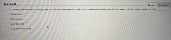 Question 22 2 points a company discontinues