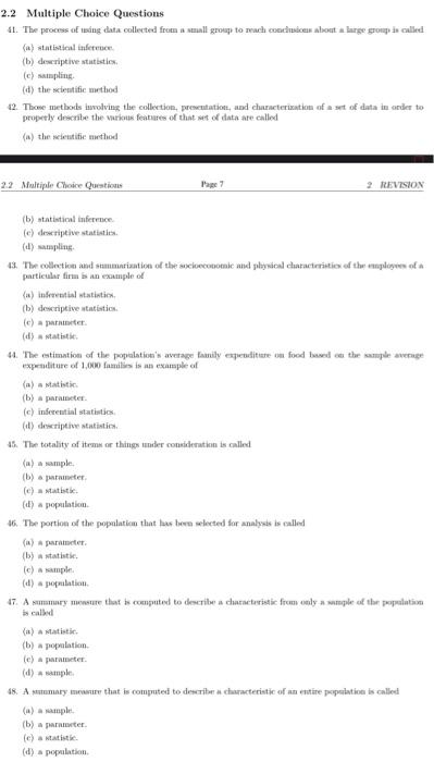2.2 Multiple Choice Questions 41. The process of