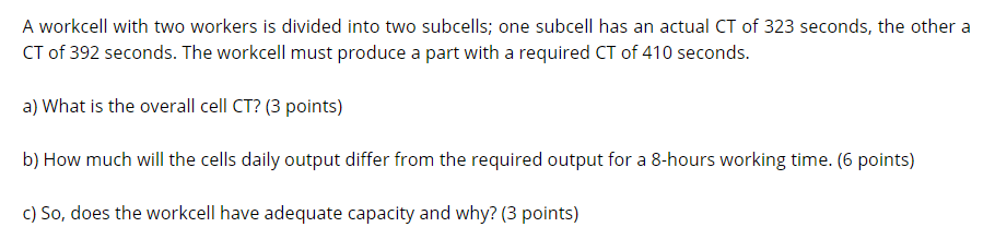 A workcell with two workers is divided into two