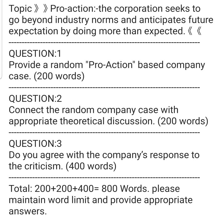 Topic Pro-action:-the corporation seeks to go