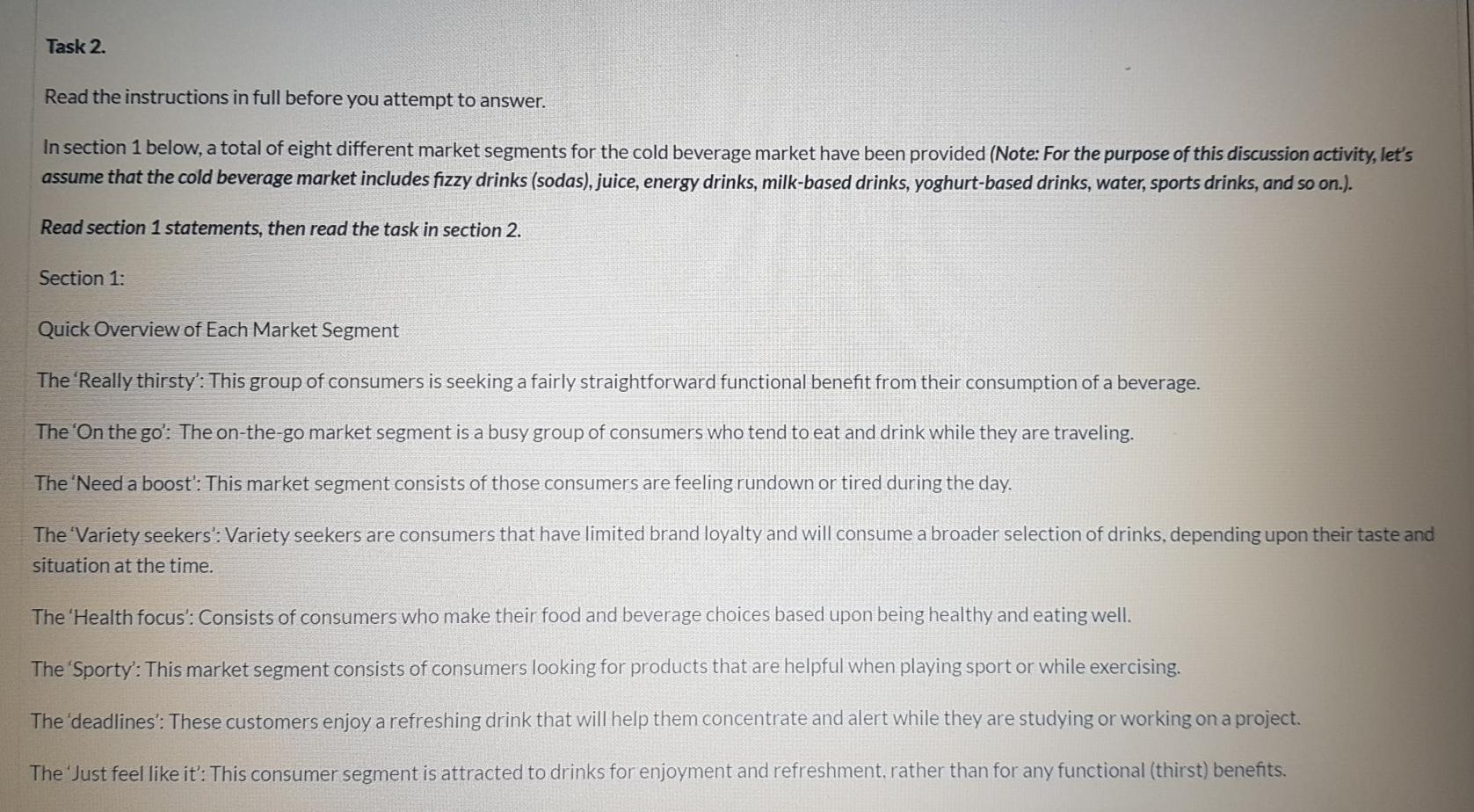 Task 2. Read the instructions in full before you