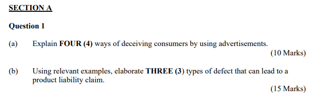 SECTION A Question 1 (a) Explain FOUR (4) ways of