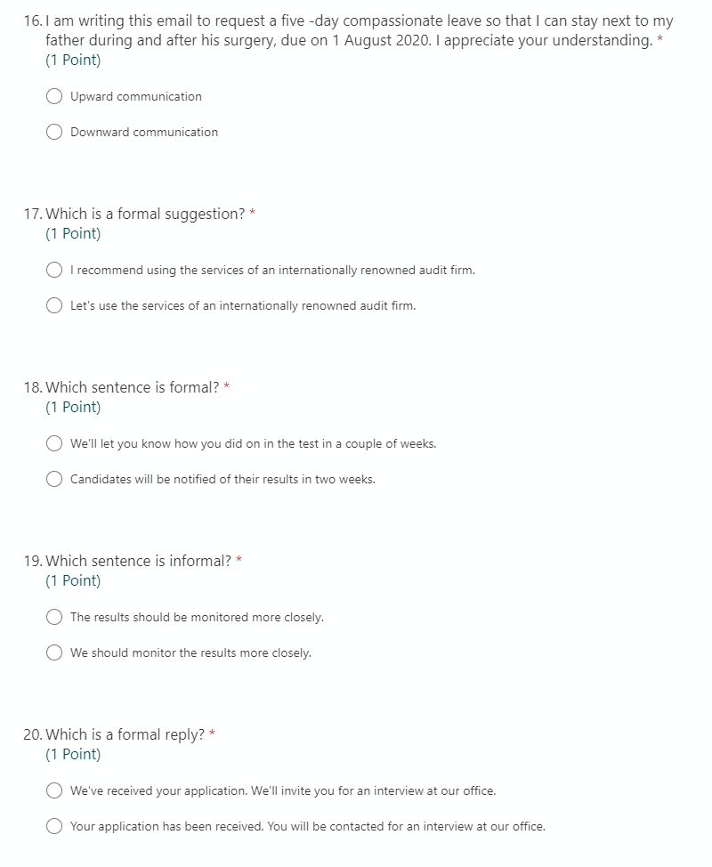16. I am writing this email to request a five-day