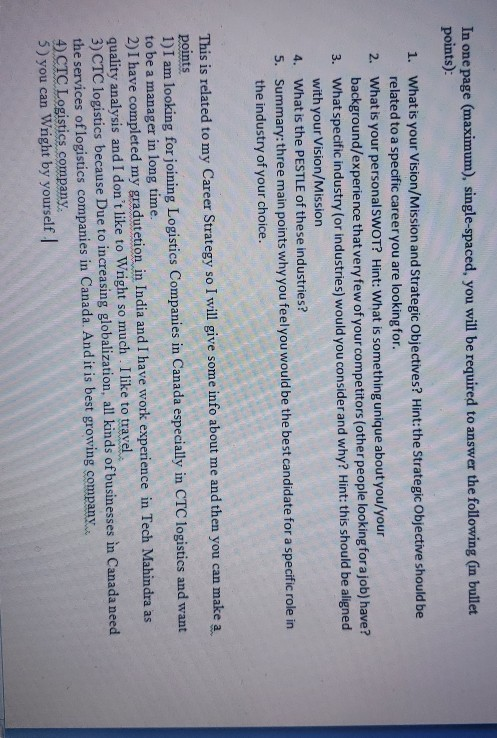 This is my career strategy. so first 5 points are