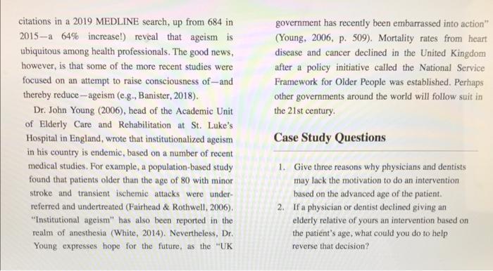 Answer the case study questions St- on, ed age."