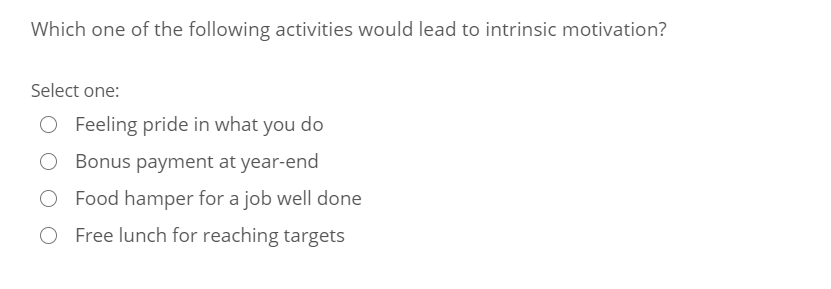 Which one of the following activities would lead