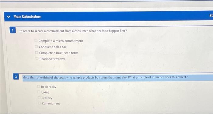 Your Submission: St 1 In order to secure a
